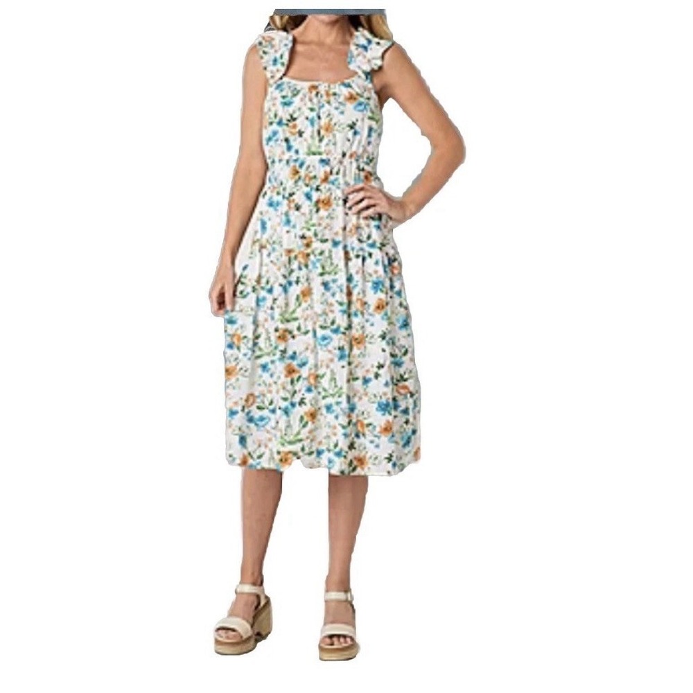 Peyton & Parker Floral Sleeveless A-line Dress L Preppy Cottagecore Tiered NWT